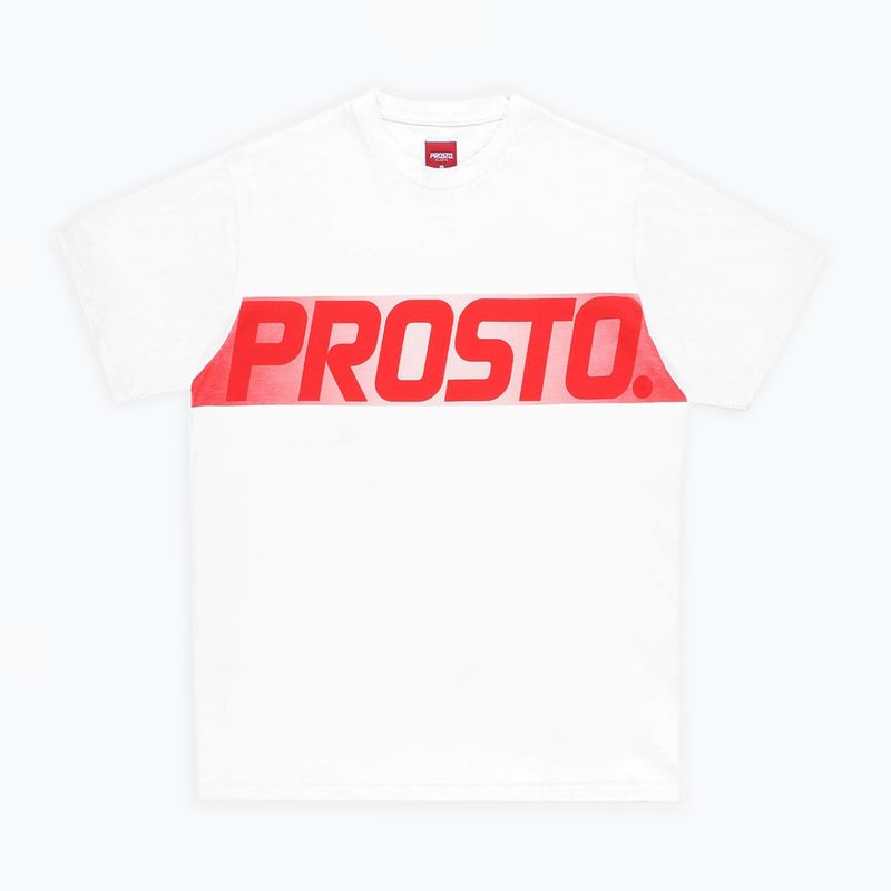 T-shirt pentru bărbați PROSTO Visio alb KL222MTEE1181