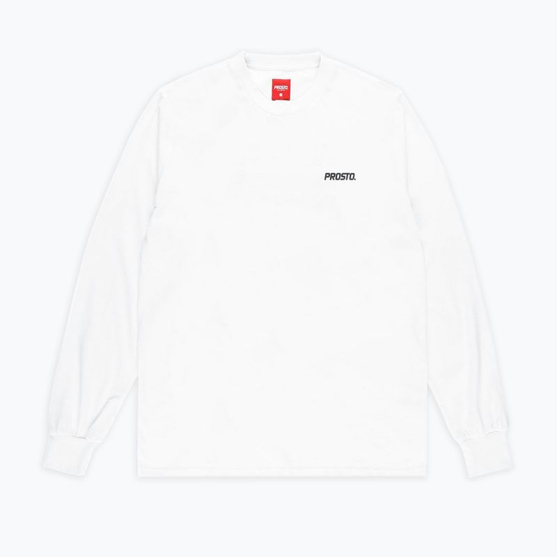 Tricou longsleeve pentru bărbați PROSTO Typeskur LS alb KL222MTEE2071