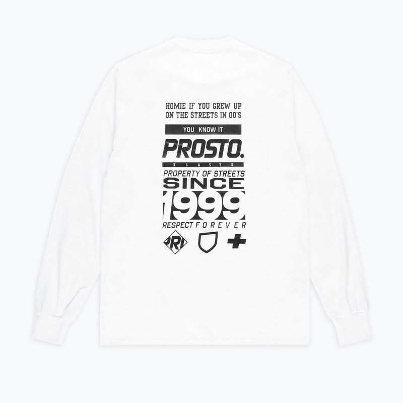 Tricou longsleeve pentru bărbați PROSTO Typeskur LS alb KL222MTEE2071 2