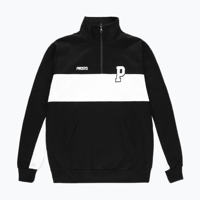 Bluză pentru bărbați PROSTO Half Zip Sweatshirt neagră KL222MSWE1132