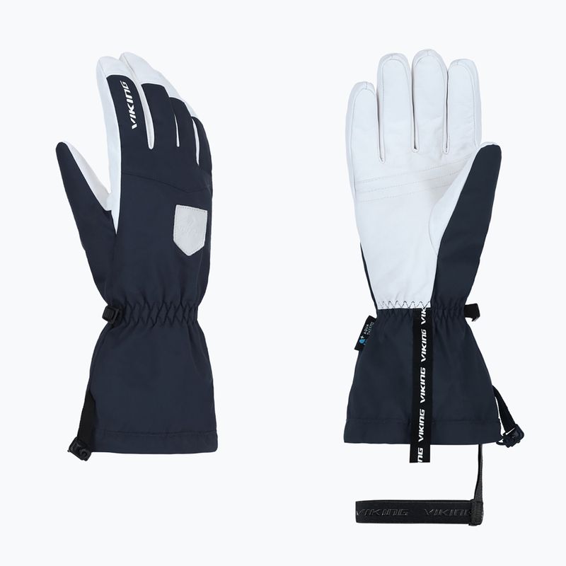 Mănuși de schi pentru bărbați Viking Sven Ski navy/white leather 7
