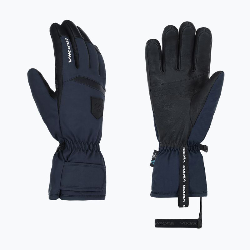 Mănuși de schi pentru bărbați Viking Lars Ski navy/black leather 7