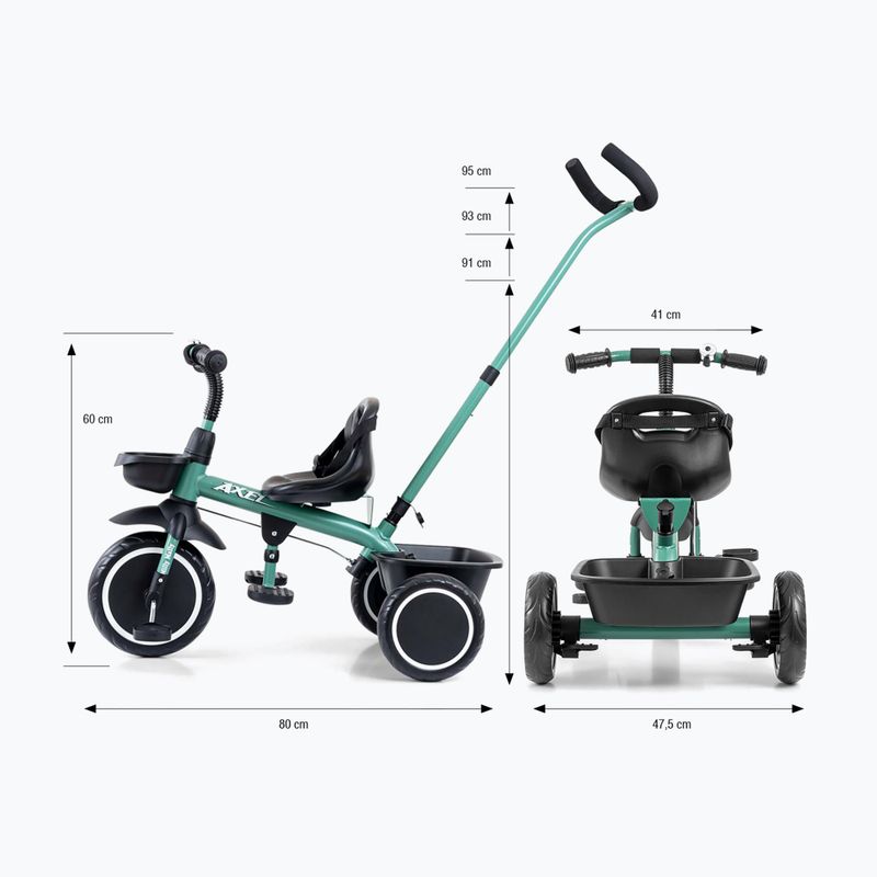 Bicicletă de echilibru cu trei roți Milly Mally Axel green 11