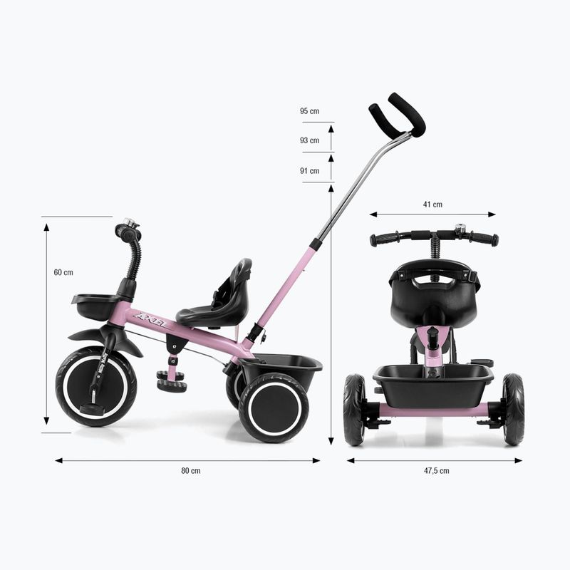 Bicicletă de echilibru cu trei roți Milly Mally Axel pink 11
