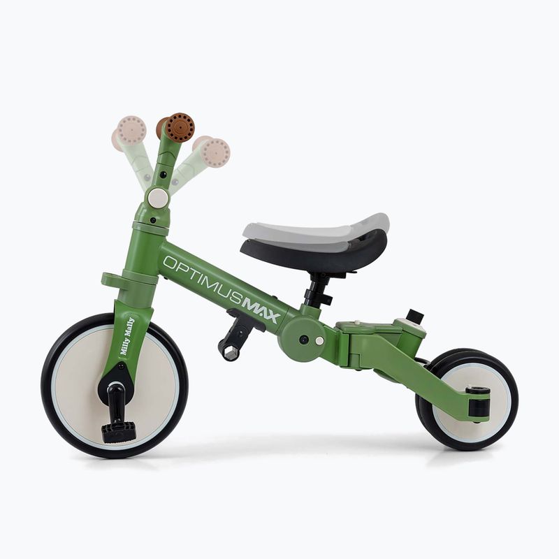 Bicicletă de echilibru pentru copii Milly Mally 5w1 Optimus Max green 5