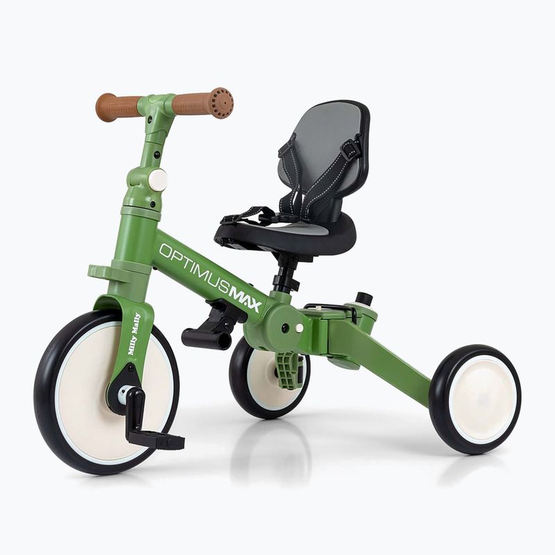 Bicicletă de echilibru pentru copii Milly Mally 5w1 Optimus Max green 8