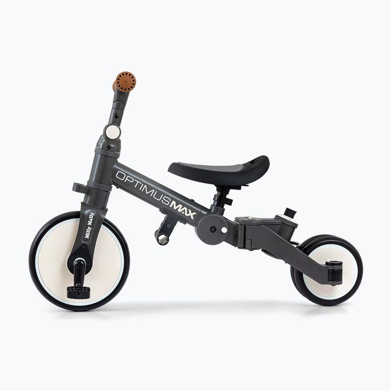 Bicicletă de echilibru pentru copii Milly Mally 5w1 Optimus Max dark grey 3