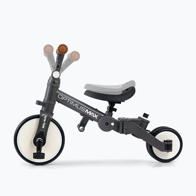 Bicicletă de echilibru pentru copii Milly Mally 5w1 Optimus Max dark grey 5