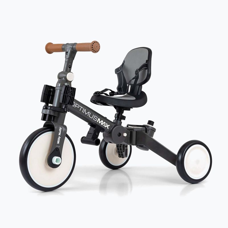 Bicicletă de echilibru pentru copii Milly Mally 5w1 Optimus Max dark grey 7