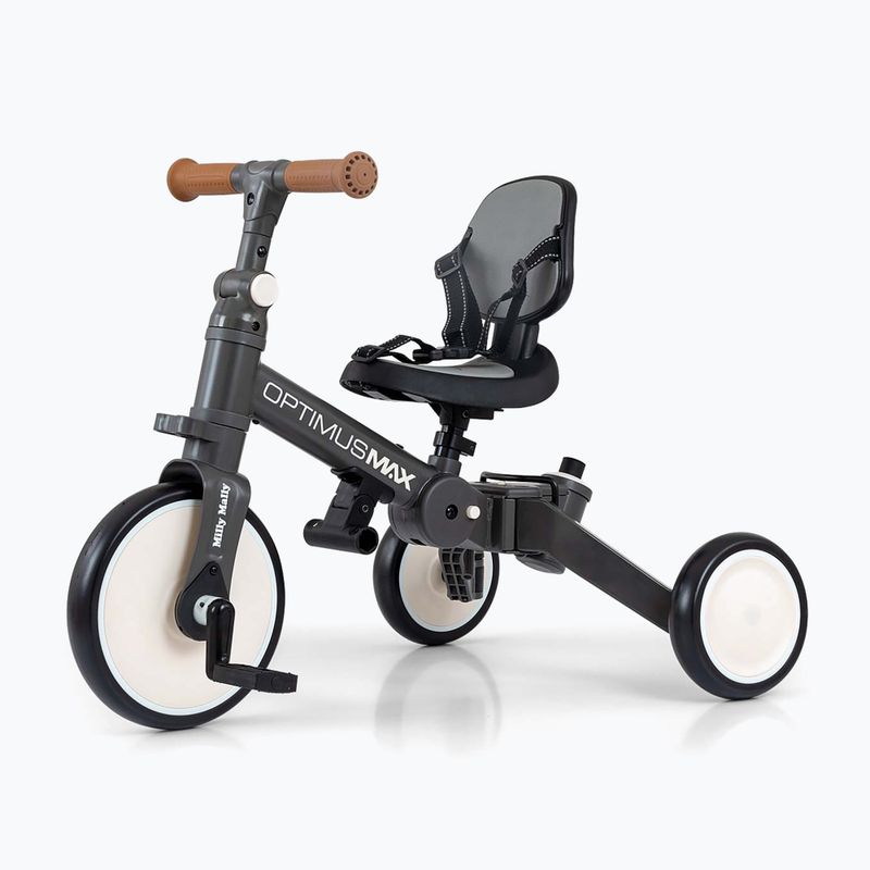 Bicicletă de echilibru pentru copii Milly Mally 5w1 Optimus Max dark grey 8