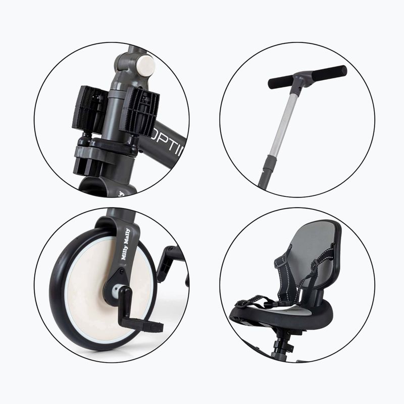 Bicicletă de echilibru pentru copii Milly Mally 5w1 Optimus Max dark grey 12