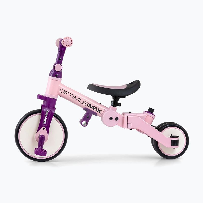 Bicicletă de echilibru pentru copii Milly Mally 5w1 Optimus Max pink 3