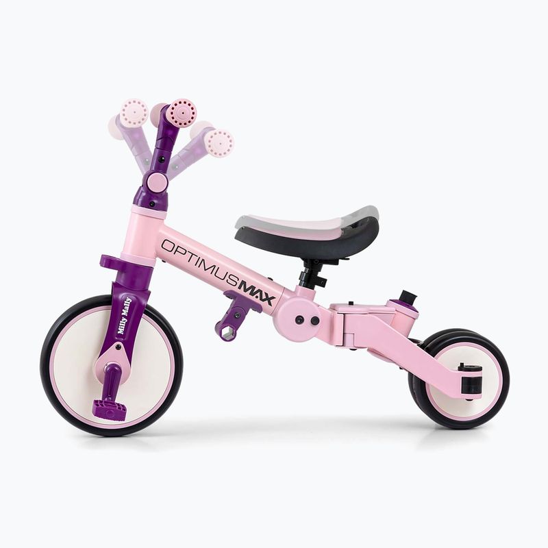 Bicicletă de echilibru pentru copii Milly Mally 5w1 Optimus Max pink 4