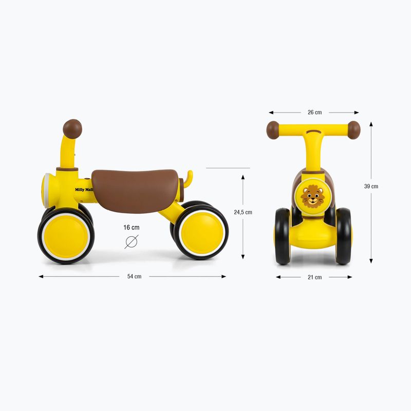 Bicicletă de echilibru pentru copii Milly Mally York yellow 2