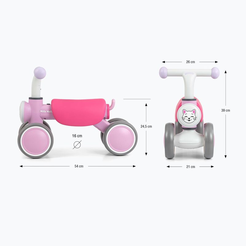 Bicicletă de echilibru pentru copii Milly Mally York pink 2