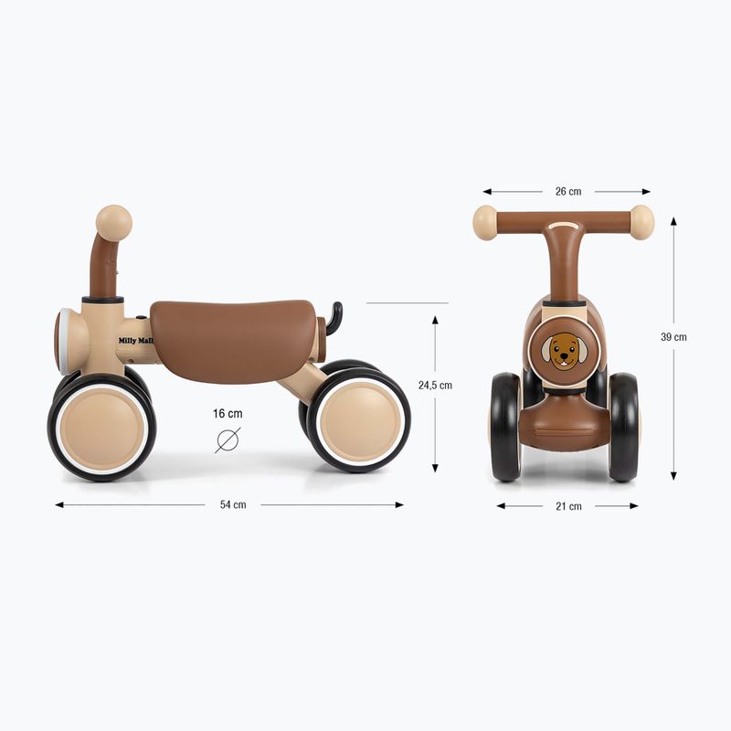 Bicicletă de echilibru pentru copii Milly Mally York beige 2