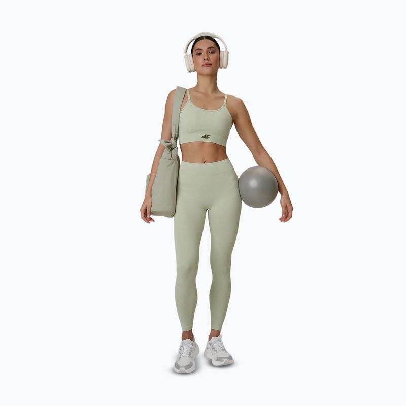 Colanți de antrenament pentru femei 4F Solar Punk FNK F399 light green allover 9