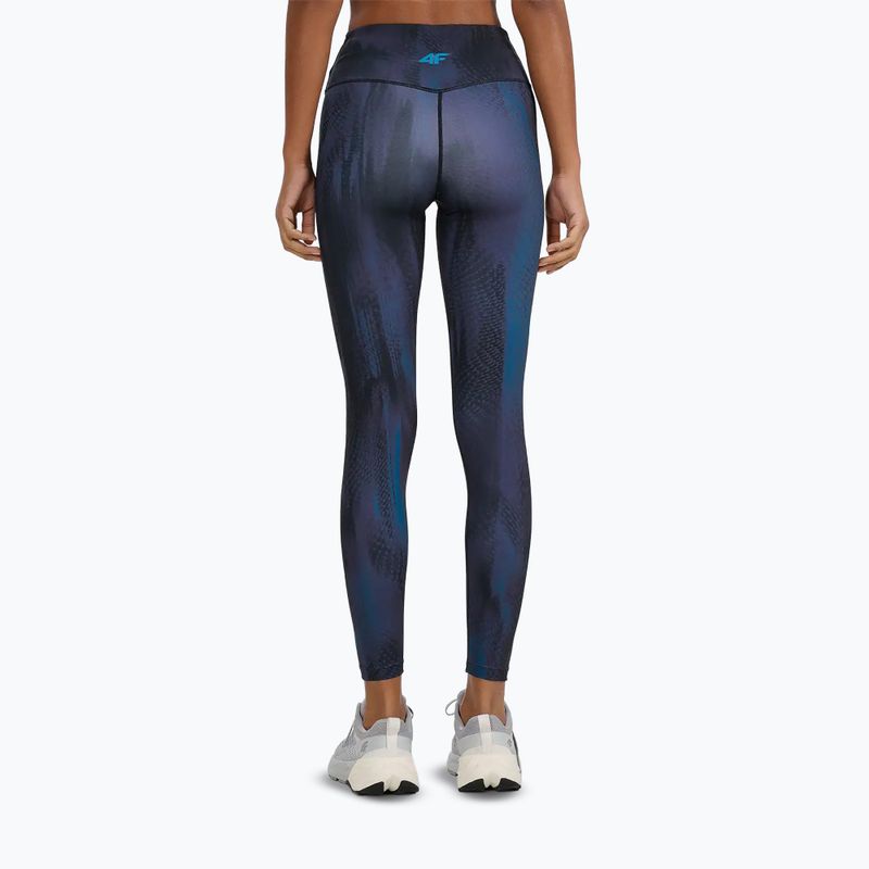 Colanți de antrenament pentru femei 4F Solar Punk FNK F454 sea green allover 3