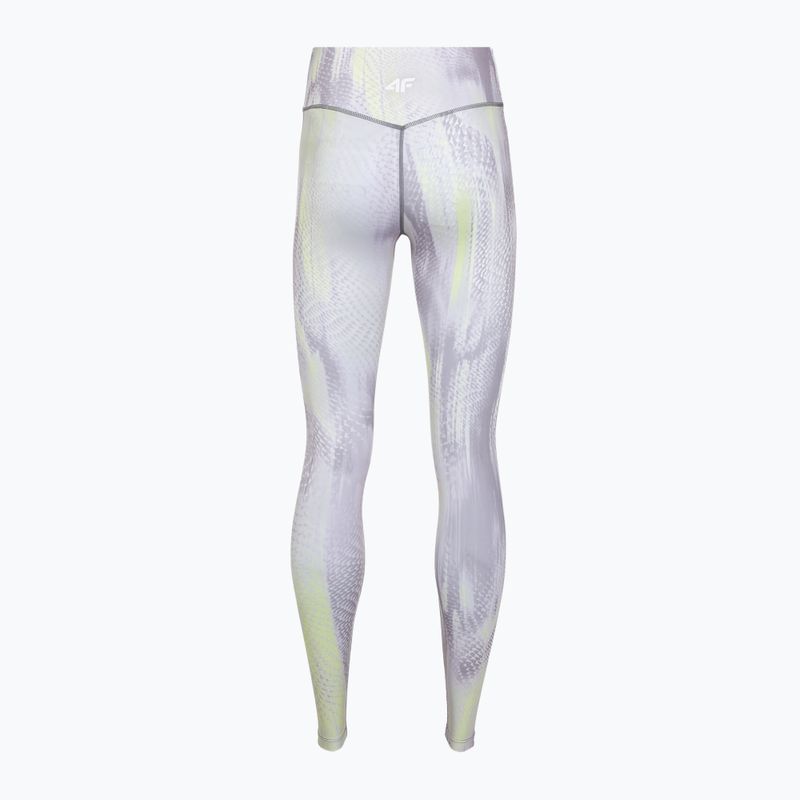 Colanți de antrenament pentru femei 4F Solar Punk FNK F454 light yellow allover 8