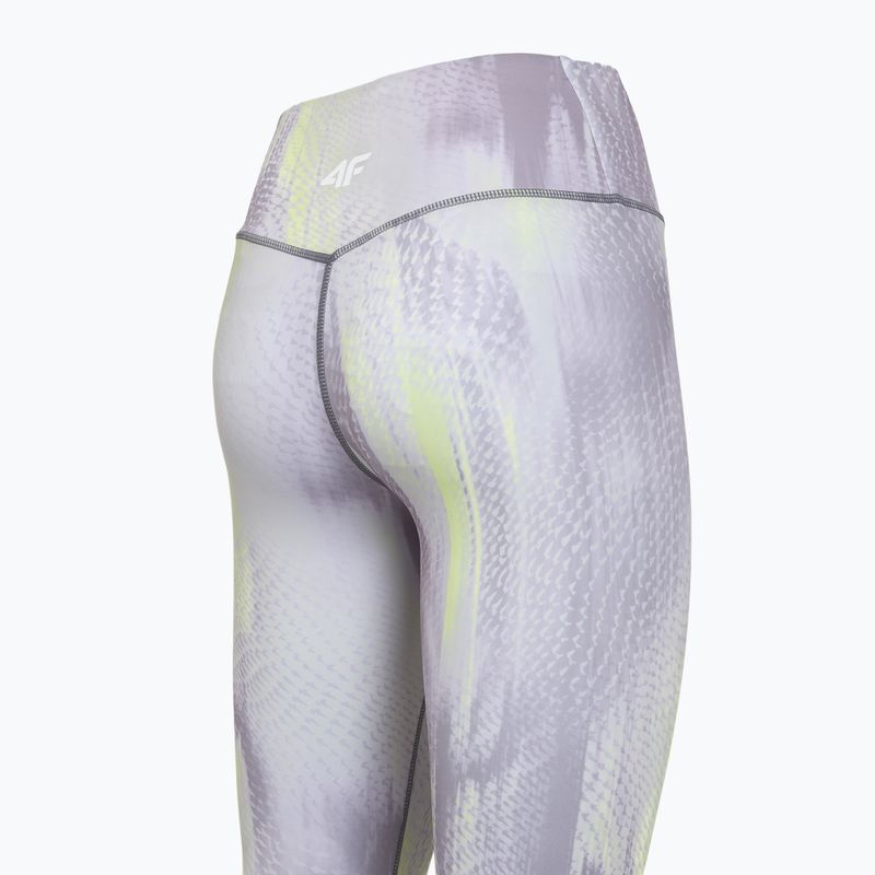 Colanți de antrenament pentru femei 4F Solar Punk FNK F454 light yellow allover 10