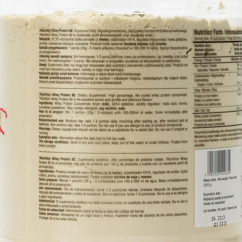 Proteină din zer 7Nutrition Protein 80 ciocolată albă cu cireșe 7Nu000235 2