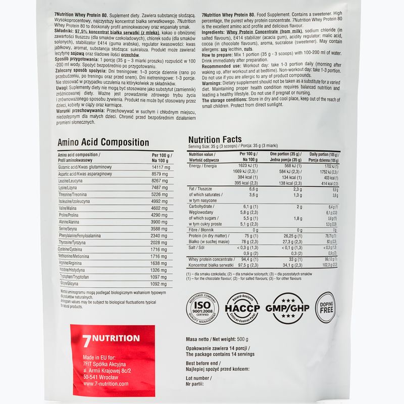 Proteine din zer 7Nutrition Protein 80 500g caffe latte 7Nu000260 2