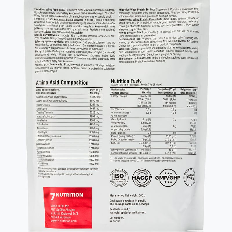 Proteină din zer 7Nutrition Protein 80 500g caramel 7Nu000260 2