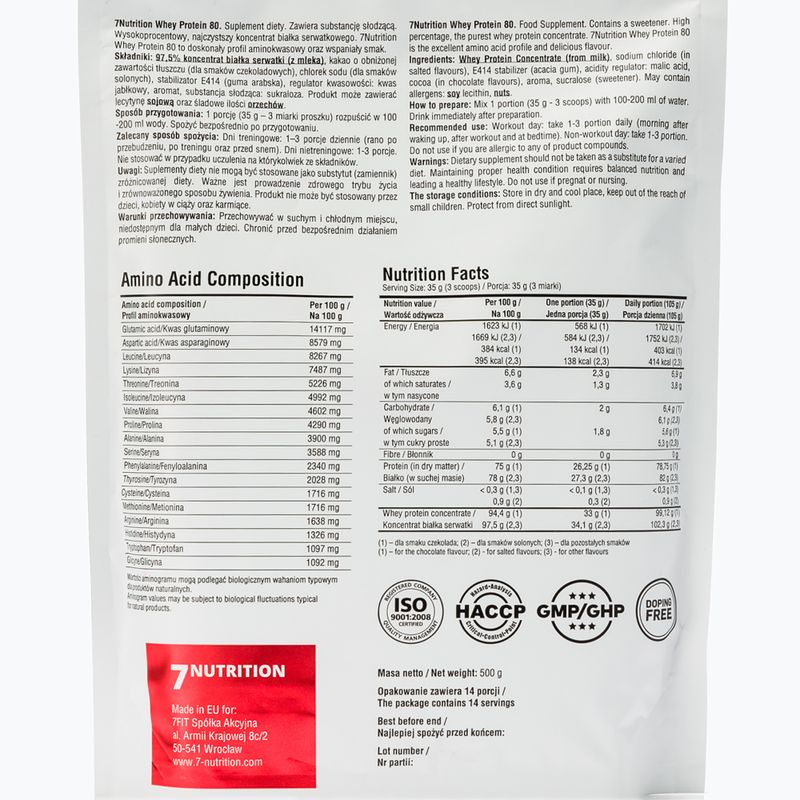 Proteine din zer 7Nutrition Protein 80 500g fistic 7Nu000260 2