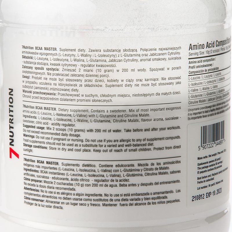 Aminoacizi BCAA 7Nutrition Master 500g, portocale, 7Nu000333-pure 2