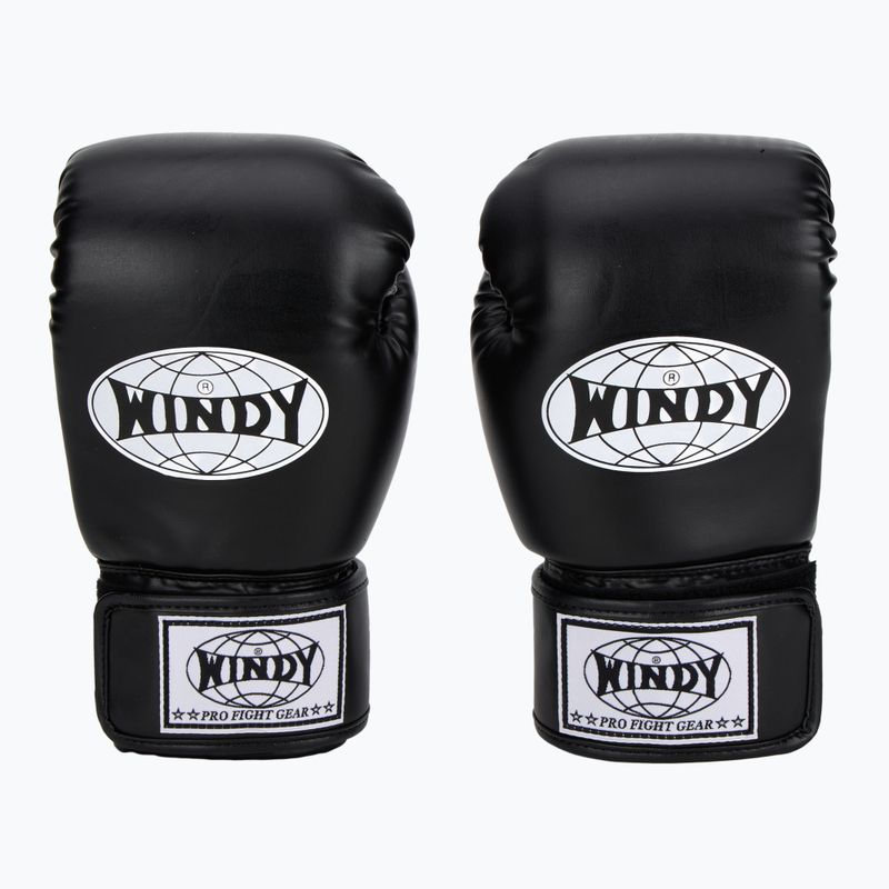 Mănuși de box WINDY Classic Synthetic Leather black 2