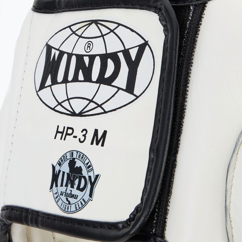 Cască de box  WINDY Genuine Leather white 4