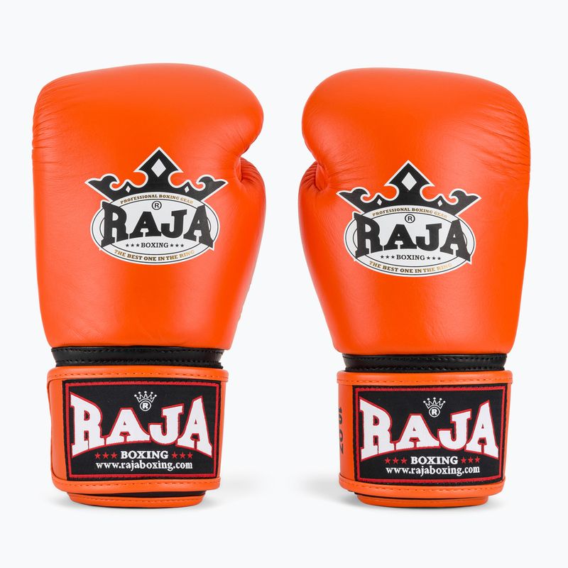 Mănuși de box RAJA BOXING Single Standard Genuine Leather orange 2