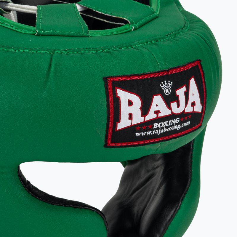 Cască de box  RAJA BOXING Semi Leather green 4