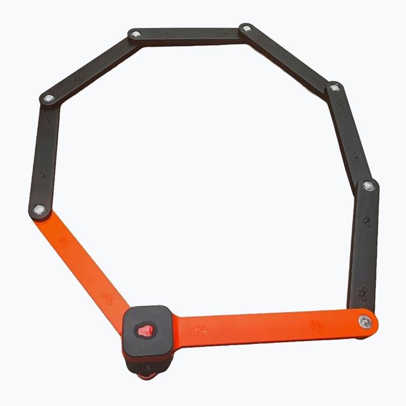 Lacăt pentru bicicletă GERDA Fold 1200W Neo foldable black/orange 2