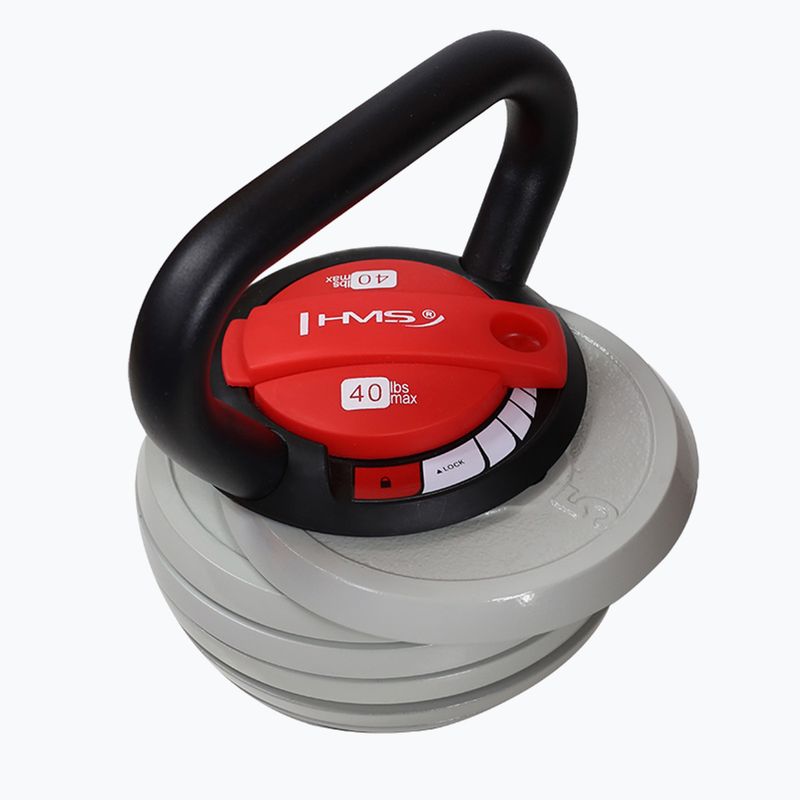 Kettlebell ajustabil HMS KR40 gri/negru 2