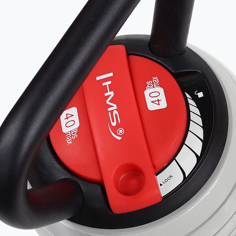 Kettlebell ajustabil HMS KR40 gri/negru 6