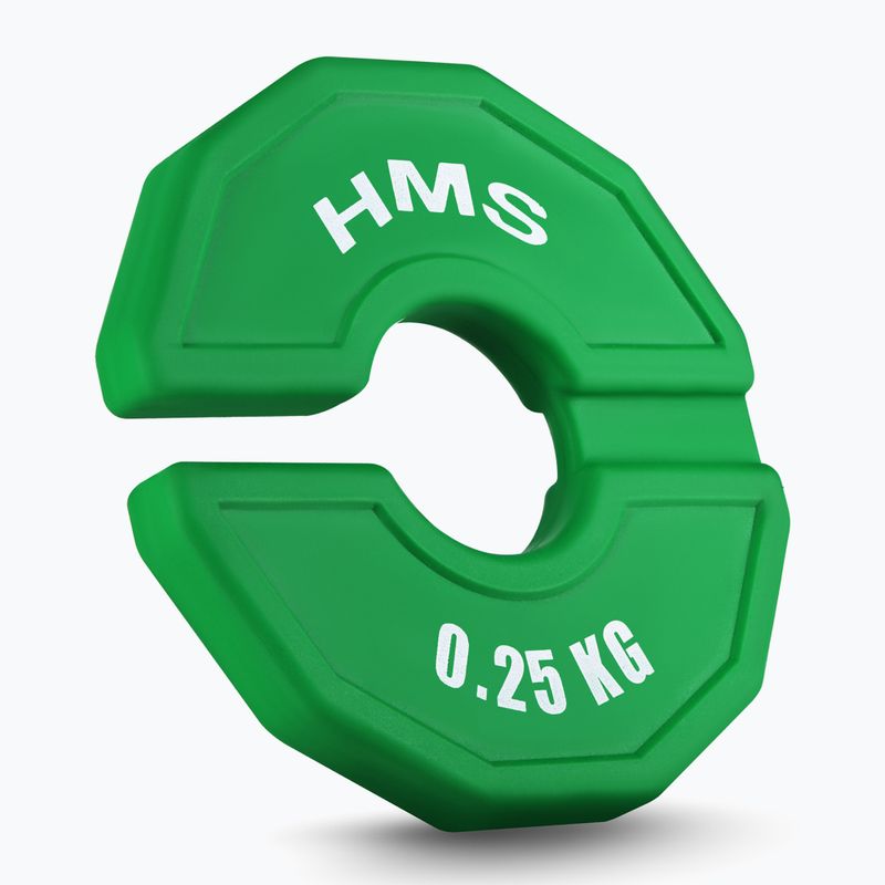 Greutate pe echipament de tip suprapunere HMS TSN25 2 x 0,25 kg green 2