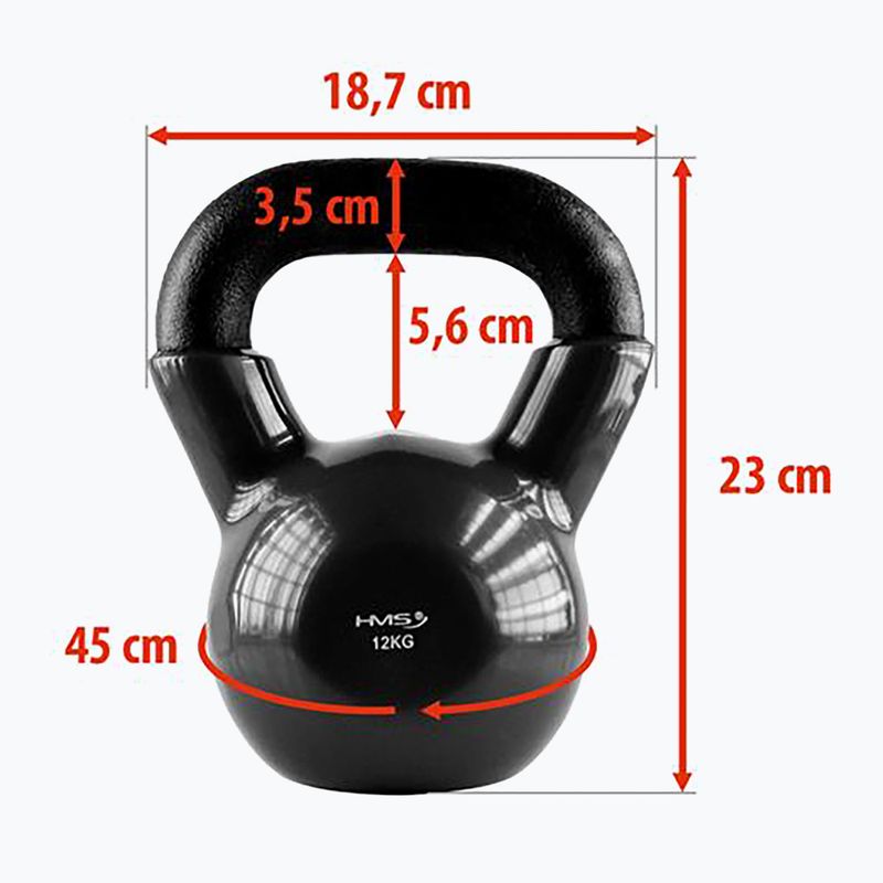 Kettlebell HMS KNV12 12kg negru 3