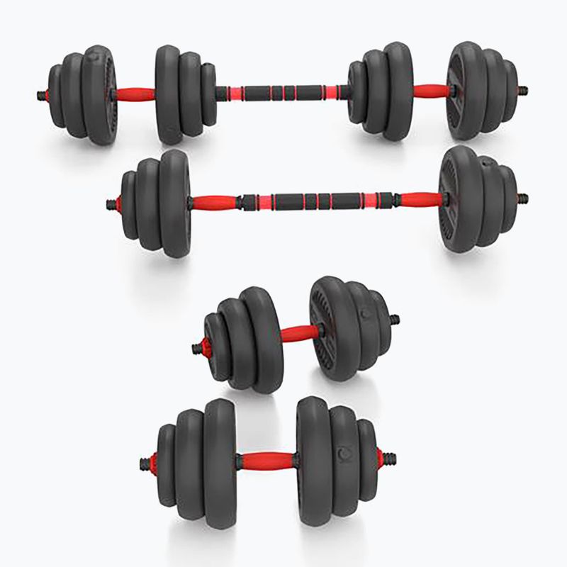 HMS SGN120 Pro Set 6W1 20kg greutăți negru/roșu 5
