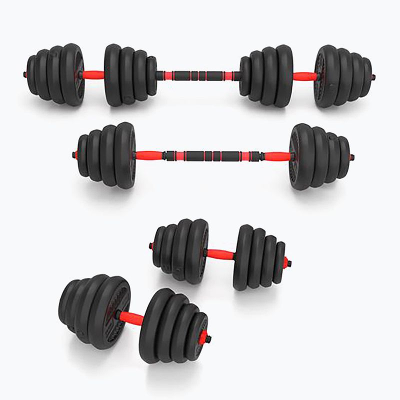 HMS SGN130 Pro Set 6W1 30kg greutăți negru/roșu 4