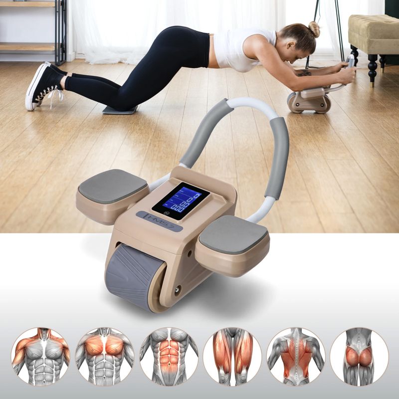 Rolă automată pentru exersarea mușchilor abdominali cu afișaj HMS KA08 maro 15
