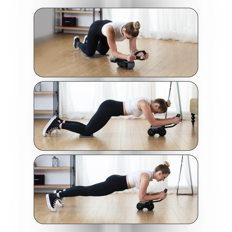 Rolă automată pentru exersarea mușchilor abdominali cu suport HMS KA10 negru 15
