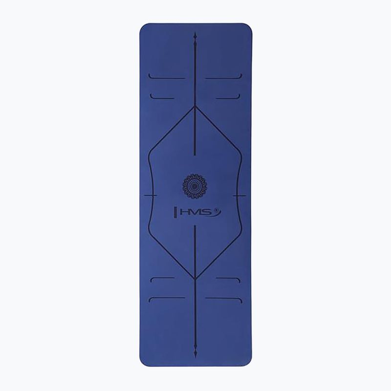 Yoga mat HMS YM10 8 mm albastru închis