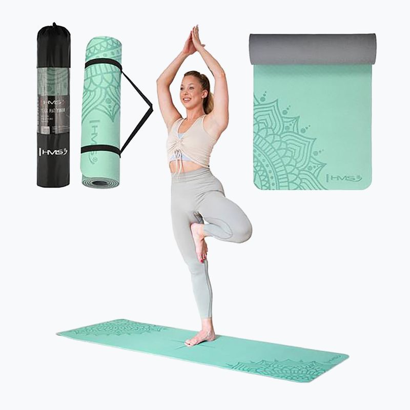 Yoga mat HMS YM10 8 mm mentă 5