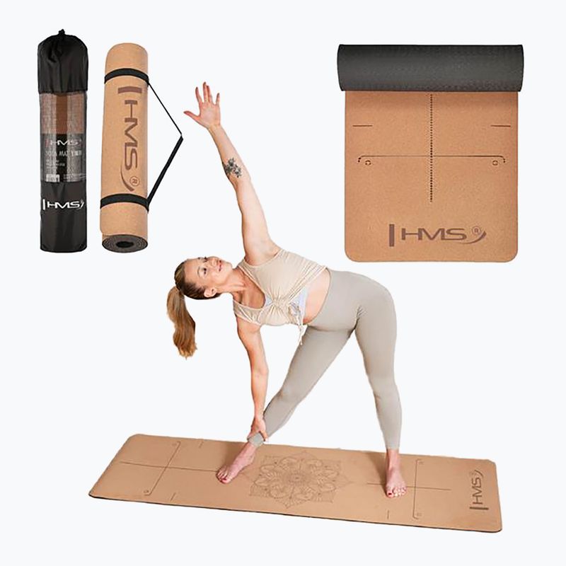 Yoga mat HMS YM11 6 mm plută 6