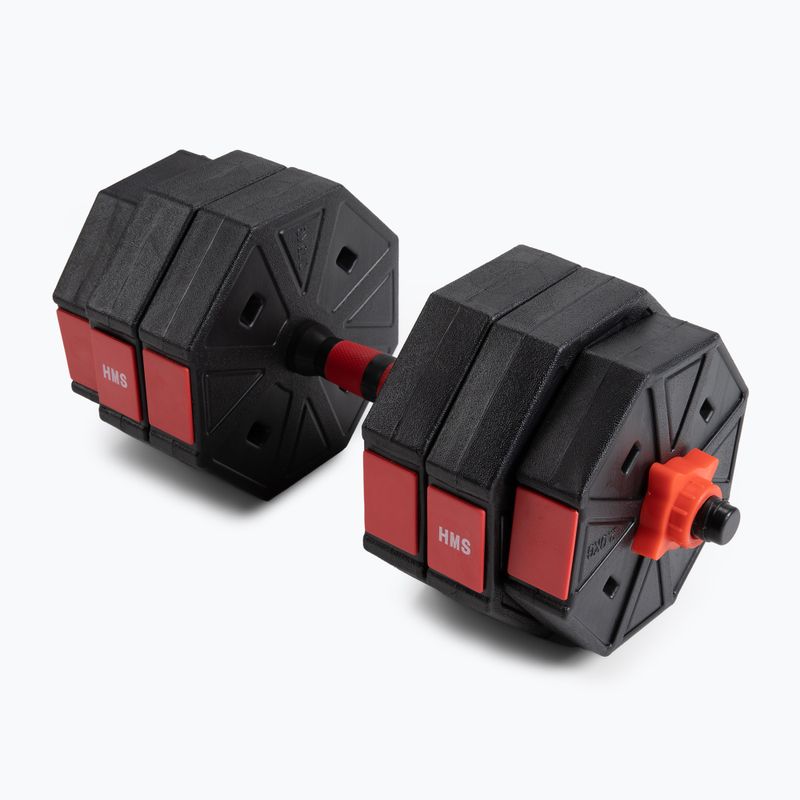 Set de gantere ajustabile cu plăci de greutăți HMS Sgc20, negru și roșu, 17-57-030 4