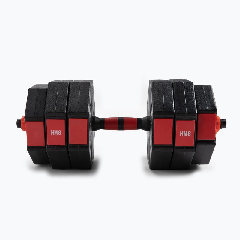 Set de gantere ajustabile cu plăci de greutăți HMS Sgc20, negru și roșu, 17-57-030 5