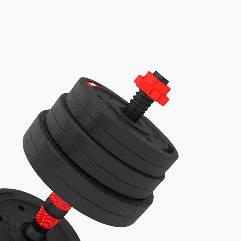 Set de gantere cu conexiune la halteră HMS SGP30 30 kg negru/roșu 7