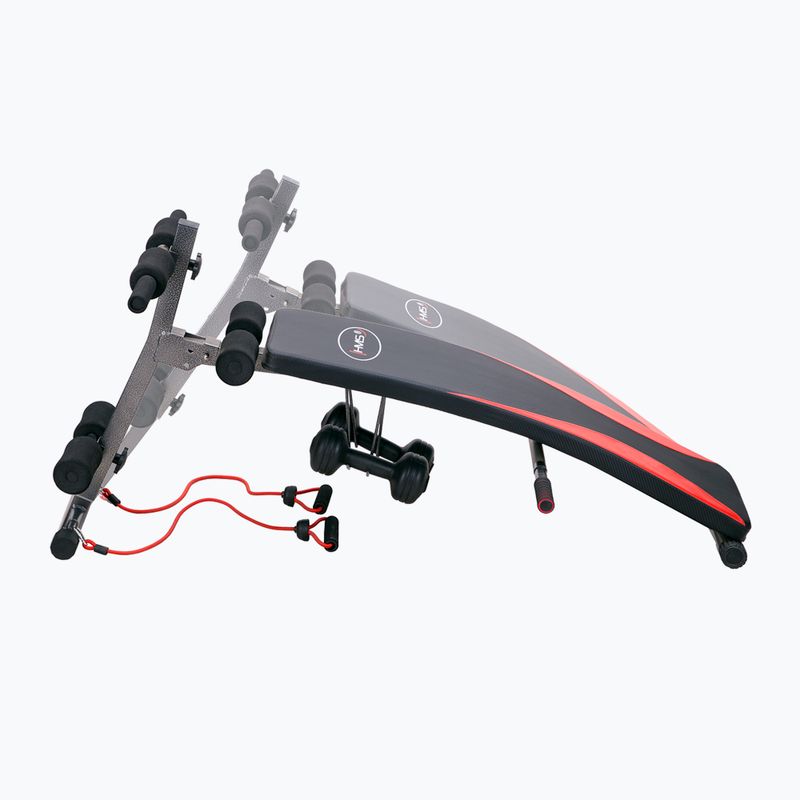 Bancă înclinată de exerciții + accesorii HMS L8355, negru, 17-53-100 4