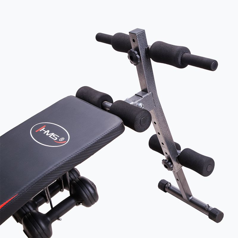 Bancă înclinată de exerciții + accesorii HMS L8355, negru, 17-53-100 7
